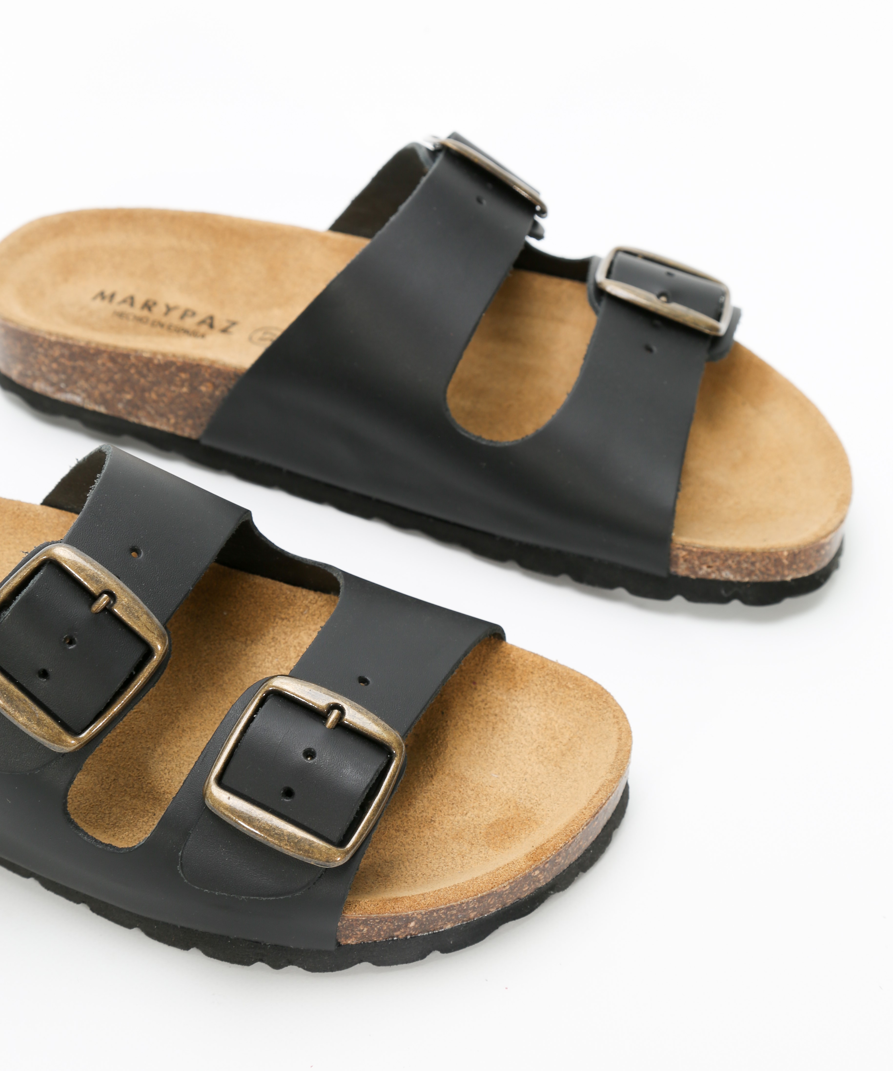 Sandalias de piel planas con hebillas  image number null